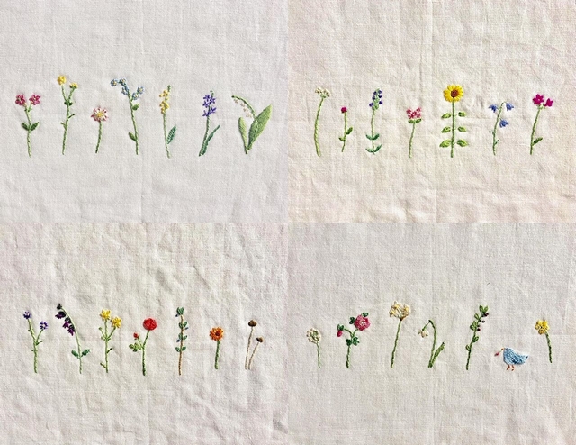 四季の花の刺繍
